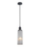 Pendant Light Black Ribbed Glass 10cm E14 40W Pendant Light Black Ribbed Glass 10cm E14 40W